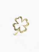 Брошь «Клевер», контур, цвет золото