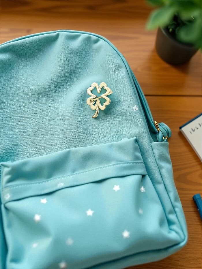 Брошь «Клевер», контур, цвет золото