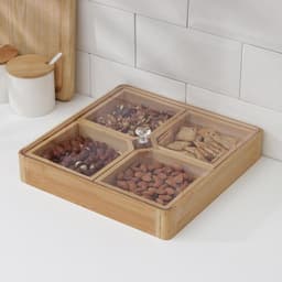 Ящик для хранения Доляна Striata, 28×28×7 см, бамбук