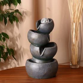 Фонтан настольный «Перелив», чаши, 19×15×33.5 см, с подсветкой