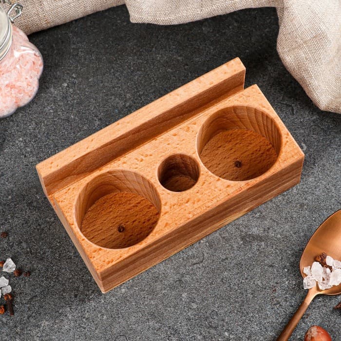 Подставка для приправ и зубочисток Доброе дерево «Салфетница», 14×8×4 см, массив бука