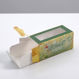 Коробочка для макарун «С Новым годом» 12×5.5×5.5 см