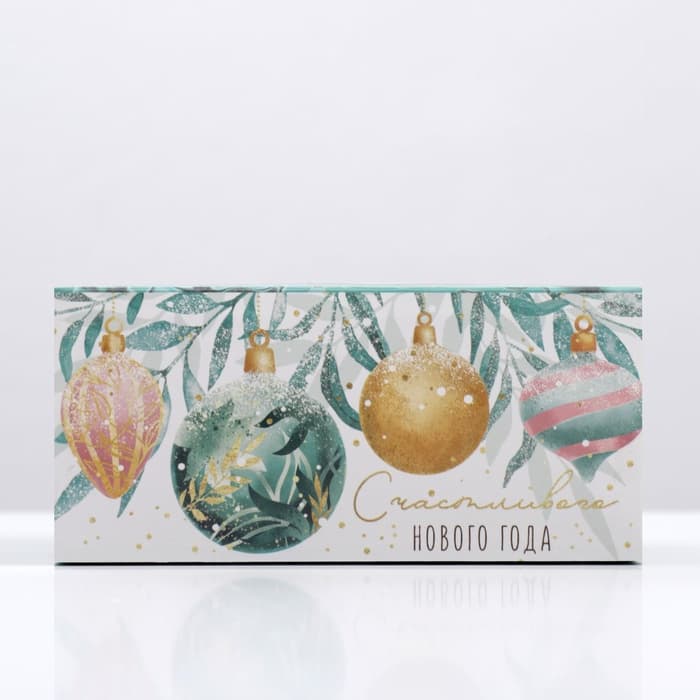 Коробка новогодняя для макарун «Счастливого Нового года» 12×5.5×5.5 см