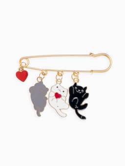Булавка «Котята», игривые, 7 см, цветная в золоте
