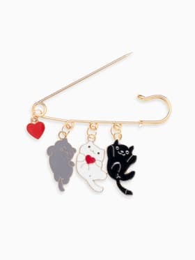 Булавка «Котята», игривые, 7 см, цветная в золоте