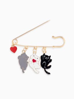 Булавка «Котята», игривые, 7 см, цветная в золоте