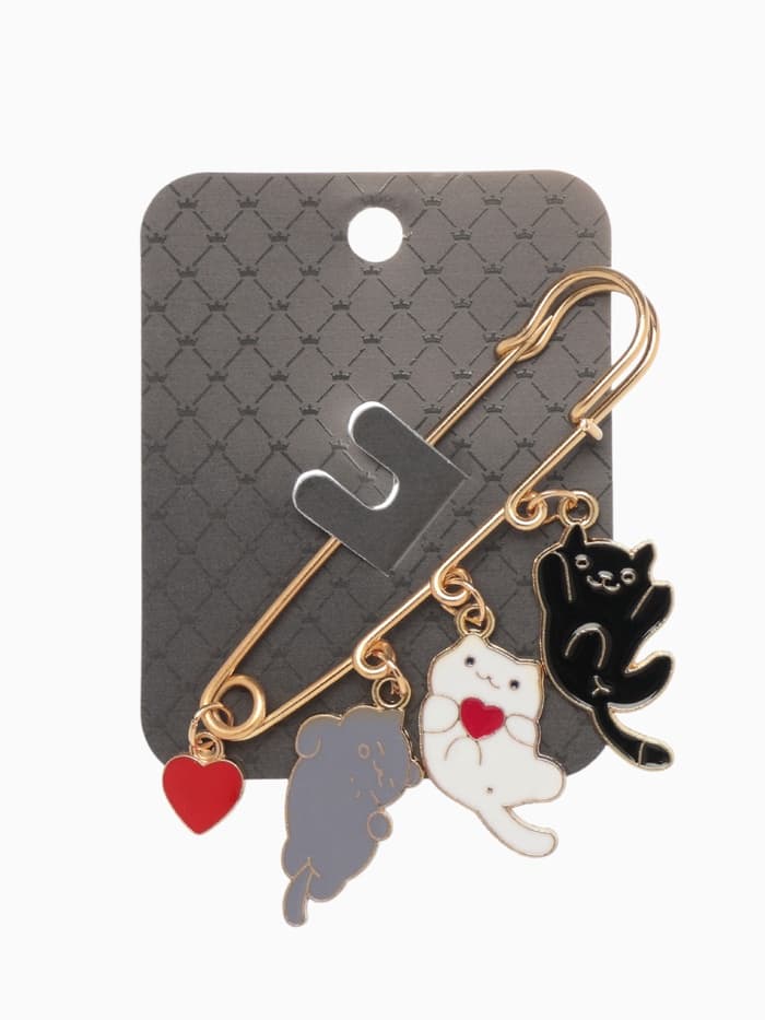 Булавка «Котята», игривые, 7 см, цветная в золоте