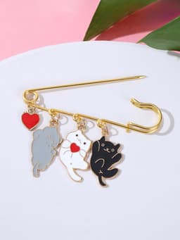 Булавка «Котята», игривые, 7 см, цветная в золоте