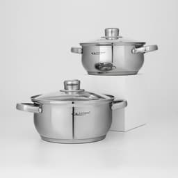 Набор кастрюль Катунь «Гретта», 2 шт.: 2.2 л; 3.2 л, капсульное дно, индукция, нержавеющая сталь, AISI - 201