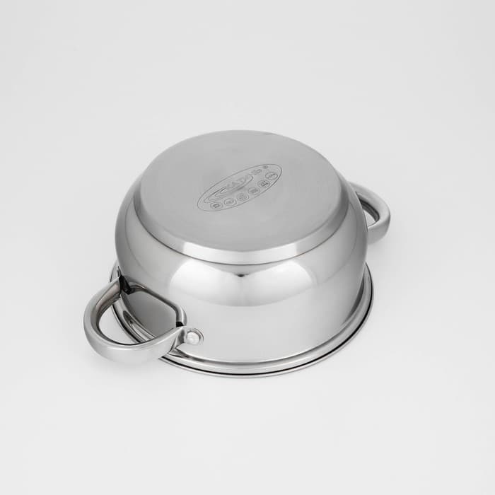 Набор кастрюль Катунь «Гретта», 2 шт.: 2.2 л; 3.2 л, капсульное дно, индукция, нержавеющая сталь, AISI - 201