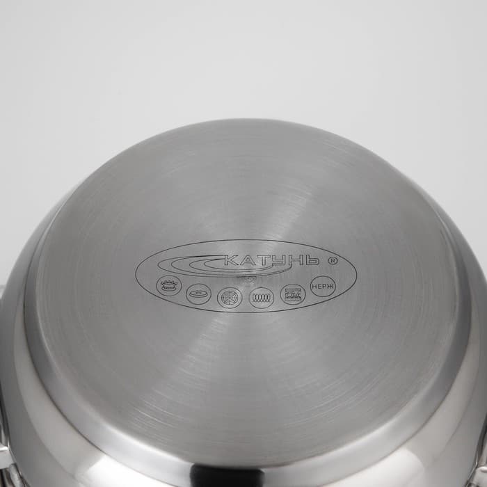 Набор кастрюль Катунь «Гретта», 2 шт.: 2.2 л; 3.2 л, капсульное дно, индукция, нержавеющая сталь, AISI - 201