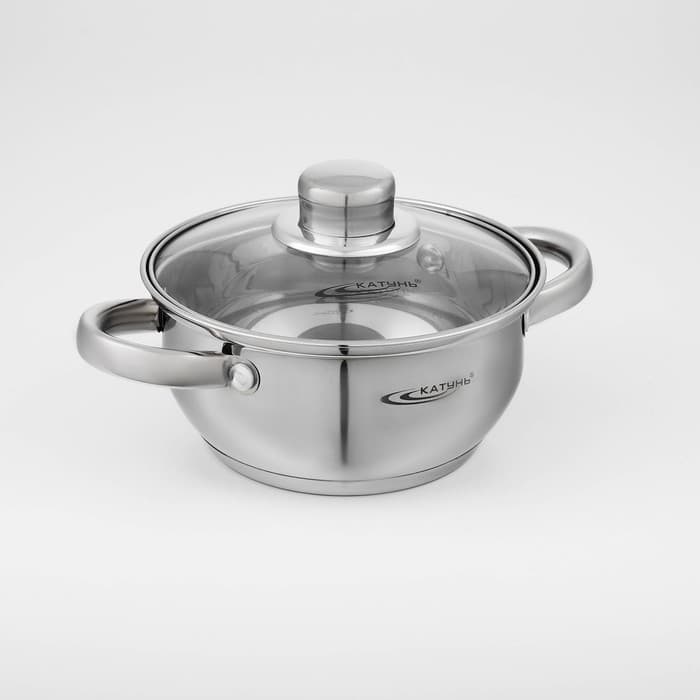 Набор кастрюль «Гретта», 3 предмета: 1.6 л, 2.2 л, 3.2 л, капсульное дно, индукция, нержавеющая сталь, AISI - 201