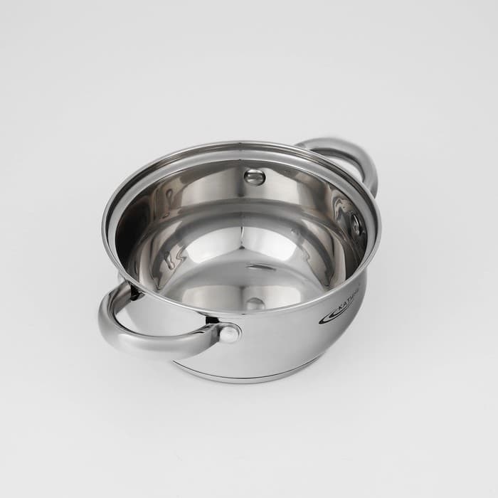 Набор кастрюль «Гретта», 3 предмета: 1.6 л, 2.2 л, 3.2 л, капсульное дно, индукция, нержавеющая сталь, AISI - 201