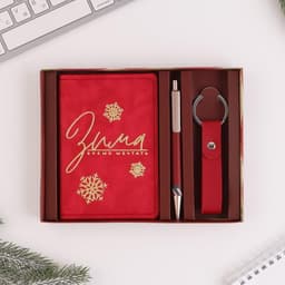 Подарочный набор новогодний, обложка на паспорт, брелок, ручка пластик «Новогоднее чудо»