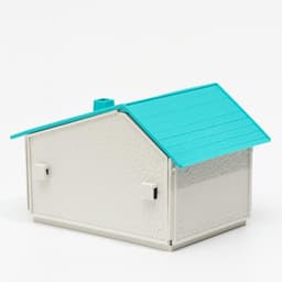 Домик для грызунов сборный «Нора» 9×13×10, пластик, белый с бирюзовой крышей