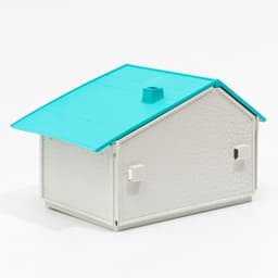 Домик для грызунов сборный «Нора» 9×13×10, пластик, белый с бирюзовой крышей