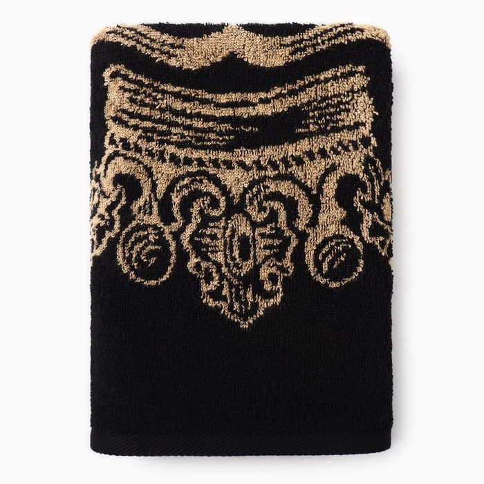 Полотенце именное махровое Этель «Андрей», 50×90 см, 100% хлопок, 420 г/м², чёрное