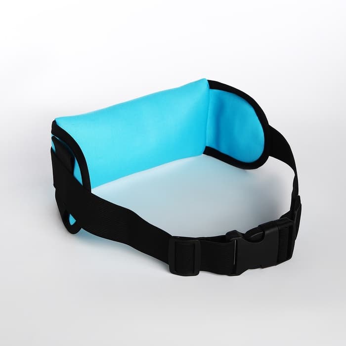 Сумка для бега на пояс, со светоотражающими элементами, с отверстием для наушников, с креплением для бутылки, 24×1×10 см, голубая