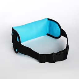 Сумка для бега на пояс, со светоотражающими элементами, с отверстием для наушников, с креплением для бутылки, 24×1×10 см, голубая