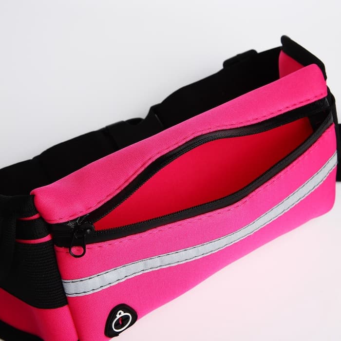 Сумка для бега на молнии, 24×10 см, малиновая