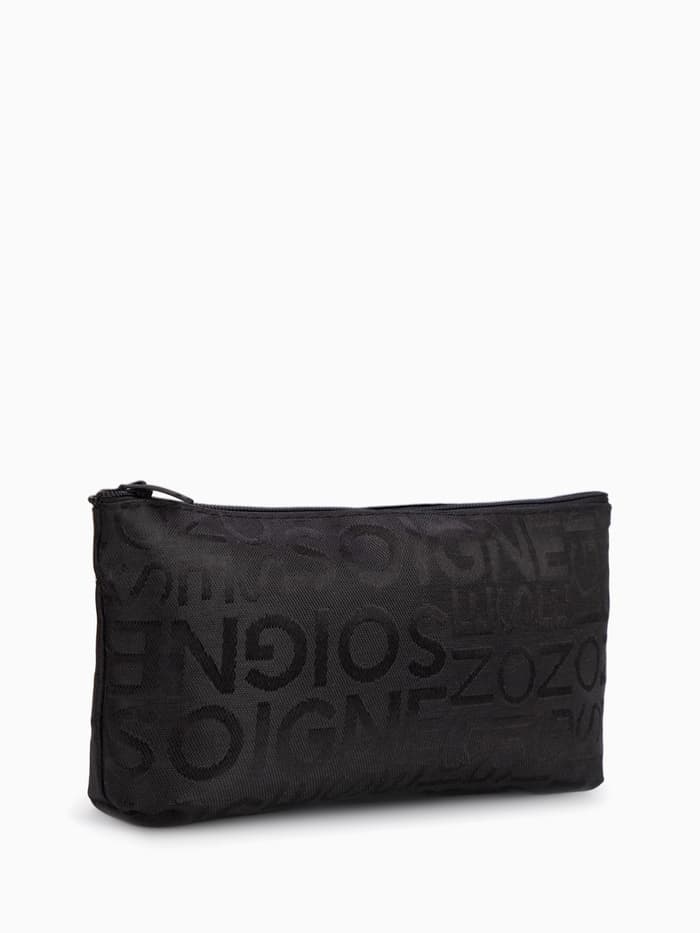 Косметичка - пенал на молнии, маленькая, с рисунком, чёрная