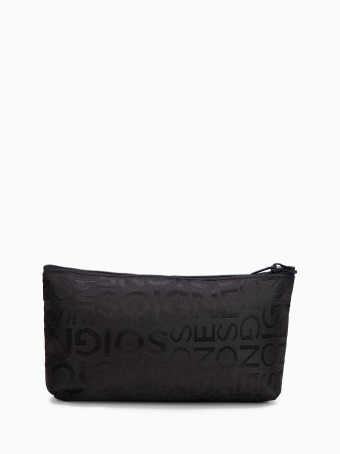 Косметичка - пенал на молнии, маленькая, с рисунком, чёрная