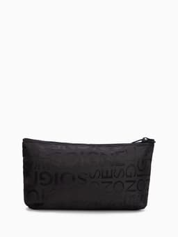 Косметичка - пенал на молнии, маленькая, с рисунком, чёрная