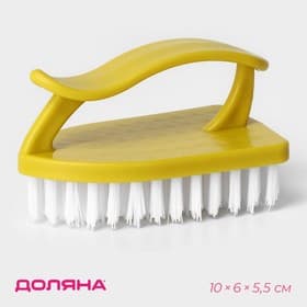 Щётка утюжок для уборки Доляна, с ручкой, пластик, хозяйственная, 10×6×5.5 см, МИКС