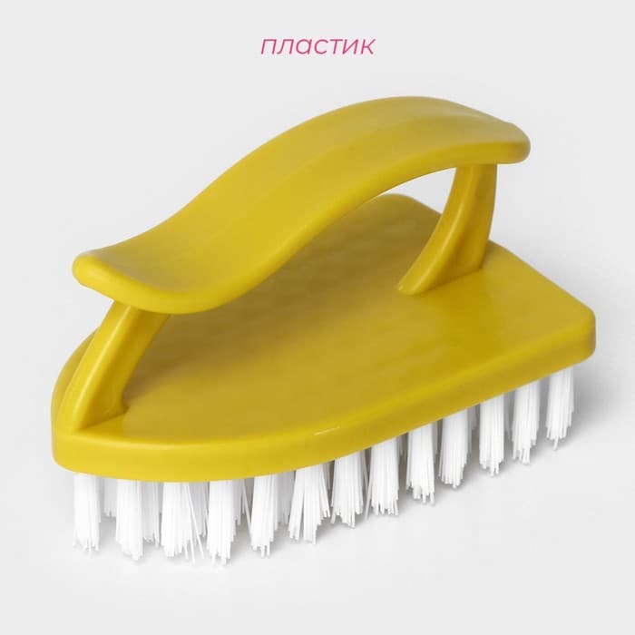 Щётка утюжок для уборки Доляна, с ручкой, пластик, хозяйственная, 10×6×5.5 см, МИКС