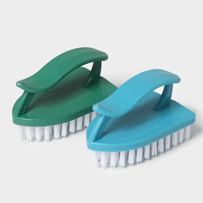 Щётка утюжок для уборки Доляна, с ручкой, пластик, хозяйственная, 10×6×5.5 см, МИКС