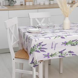 Клеёнка на стол Доляна «Лаванда», на тканевой основе, рулон 20 метров, ширина 137 см, общая толщина 0.22 мм