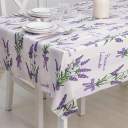 Клеёнка на стол Доляна «Лаванда», на тканевой основе, рулон 20 метров, ширина 137 см, общая толщина 0.22 мм