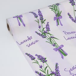 Клеёнка на стол Доляна «Лаванда», на тканевой основе, рулон 20 метров, ширина 137 см, общая толщина 0.22 мм