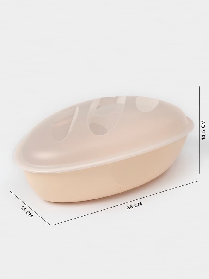 Хлебница с крышкой phibo «Уют», 36×21×14.5 см, пластик, МИКС