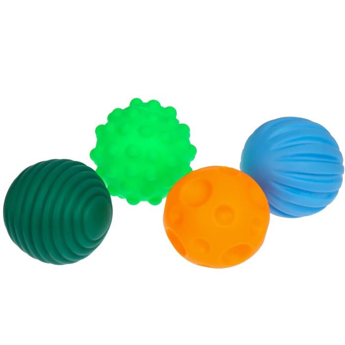 Подарочный набор развивающих тактильных мячиков «Волшебный чемоданчик», 4 шт., Крошка Я