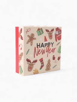 Набор новогодний подарочный KAFTAN Happy Year, носки размер 36-39 (23-25 см), маска для сна, открытка 2 шт.