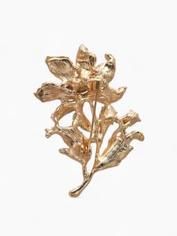 Брошь «Цветок полевой», разноцветная в золоте