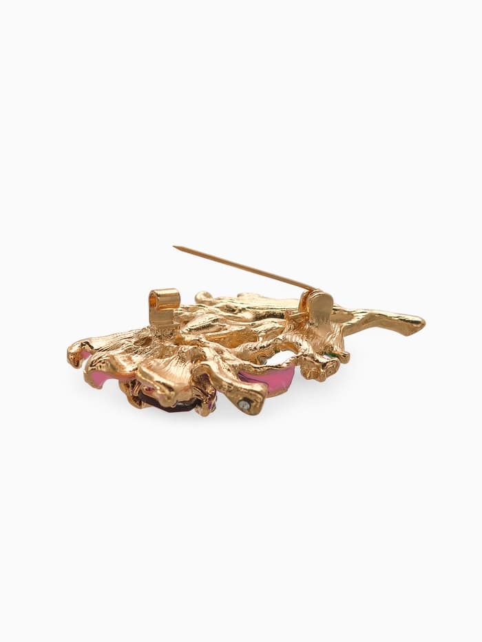Брошь «Цветок полевой», разноцветная в золоте