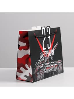 Пакет подарочный «23 февраля», упаковка, 25×26×10 см