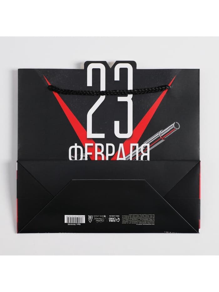 Пакет подарочный «23 февраля», упаковка, 25×26×10 см