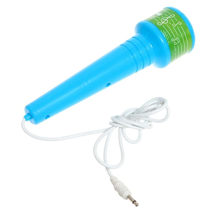 Микрофон на стойке ZABIAKA «Новогодний подарок», голубой