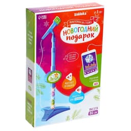 Микрофон на стойке ZABIAKA «Новогодний подарок», голубой