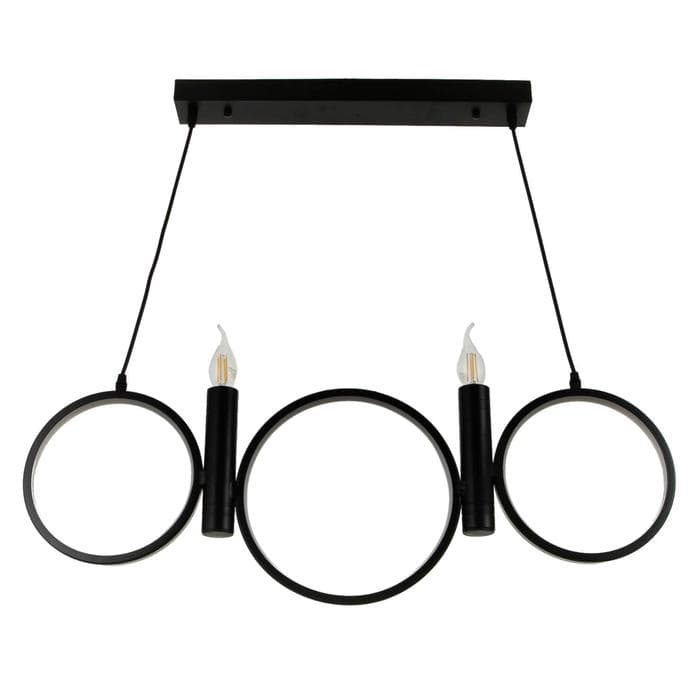 Люстра BayerLux 1603/5BK LED 45 Вт 4000К+2×40 Вт Е14 черный 80×30 см