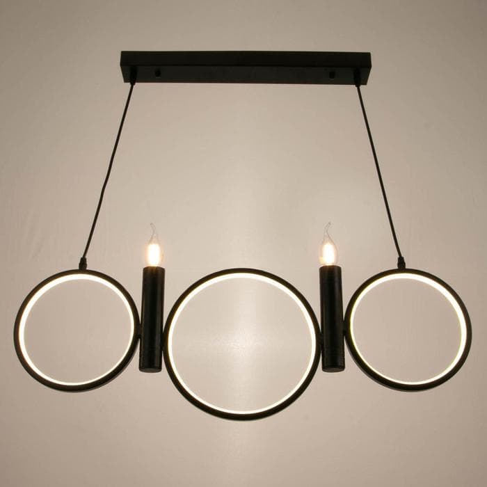 Люстра BayerLux 1603/5BK LED 45 Вт 4000К+2×40 Вт Е14 черный 80×30 см