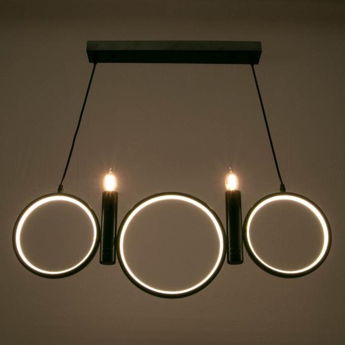 Люстра BayerLux 1603/5BK LED 45 Вт 4000К+2×40 Вт Е14 черный 80×30 см