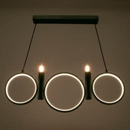 Люстра BayerLux 1603/5BK LED 45 Вт 4000К+2×40 Вт Е14 черный 80×30 см