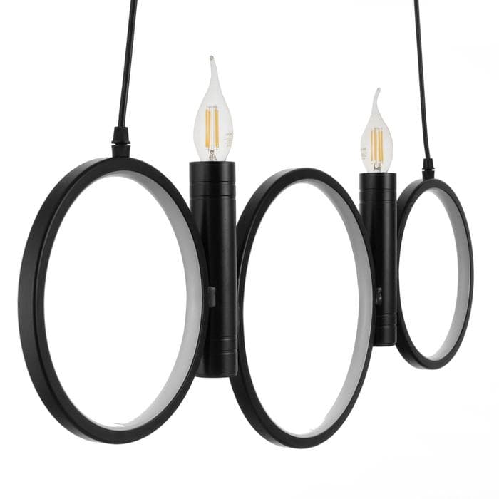 Люстра BayerLux 1603/5BK LED 45 Вт 4000К+2×40 Вт Е14 черный 80×30 см