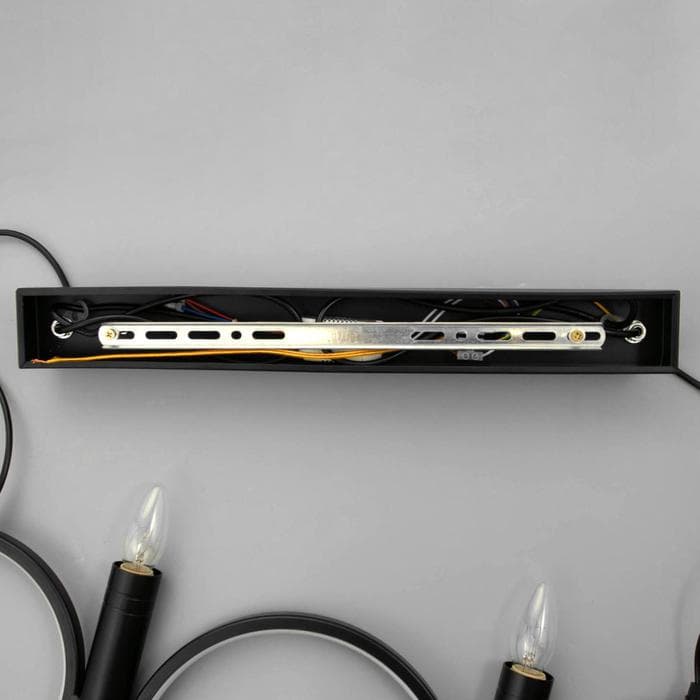 Люстра BayerLux 1603/5BK LED 45 Вт 4000К+2×40 Вт Е14 черный 80×30 см