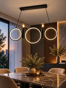 Люстра BayerLux 1603/5BK LED 45 Вт 4000К+2×40 Вт Е14 черный 80×30 см