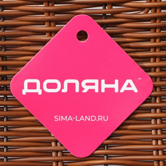 Корзинка для подачи Доляна «Огайо», 25×25×8 см, плетёная, пластик, квадратная, коричневая